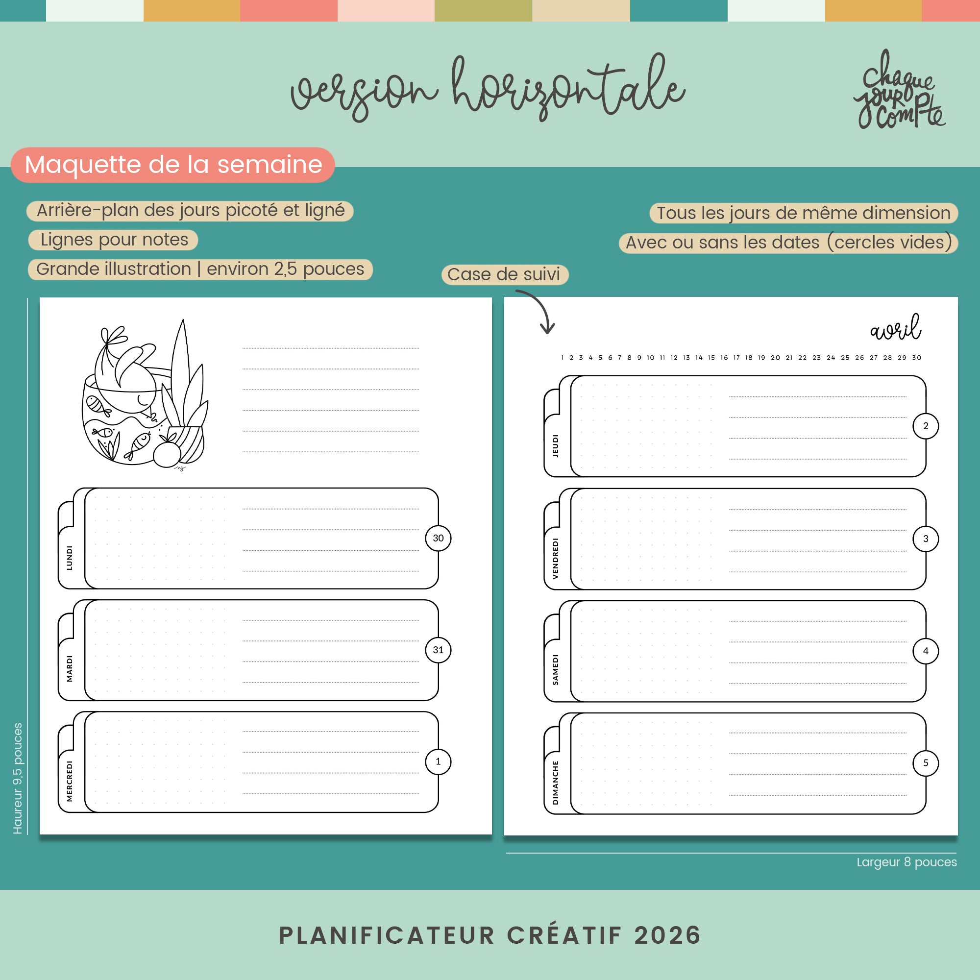 004 - Planificateur créatif horizontal