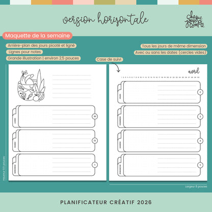 004 - Planificateur créatif horizontal