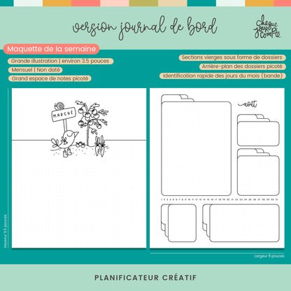 Planificateur créatif journal de bord, PERPÉTUEL