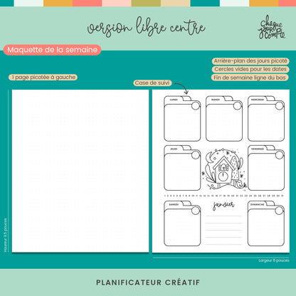 Planificateur créatif Libre | Centre, PERPÉTUEL
