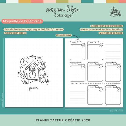 003 - Planificateur créatif Libre | Coloriage
