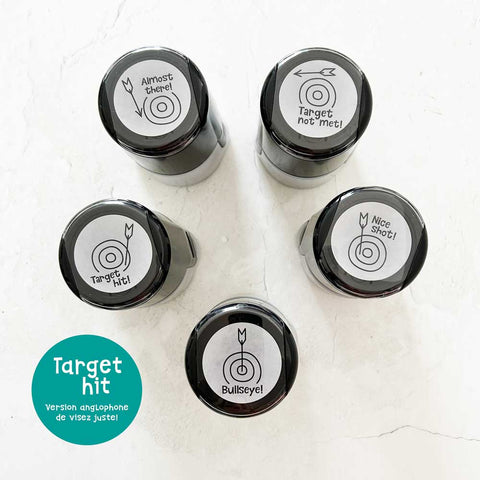 Target hit! - 5 Tampon(s) autoencreur(s) pour profs / Stamps for teachers