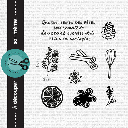 Douceurs sucrées - Ensemble de 9 étampes à découper