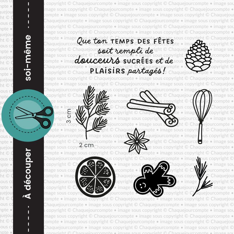 Douceurs sucrées - Ensemble de 9 étampes à découper