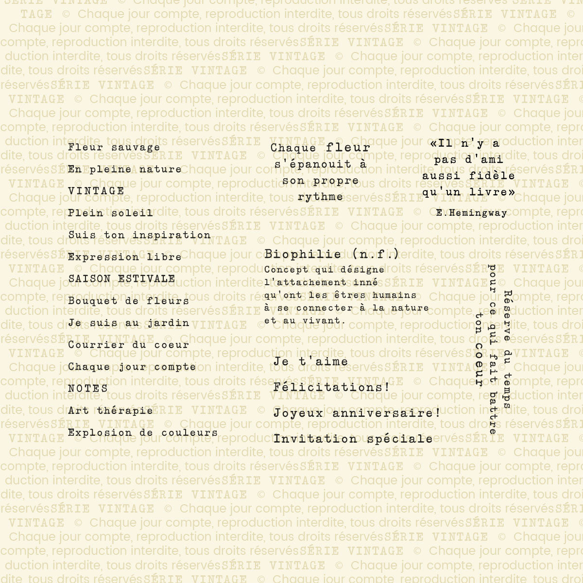 Mots pour journal vintage - Ensemble de 22 étampes à découper