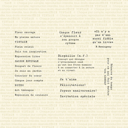 Mots pour journal vintage - Ensemble de 22 étampes à découper