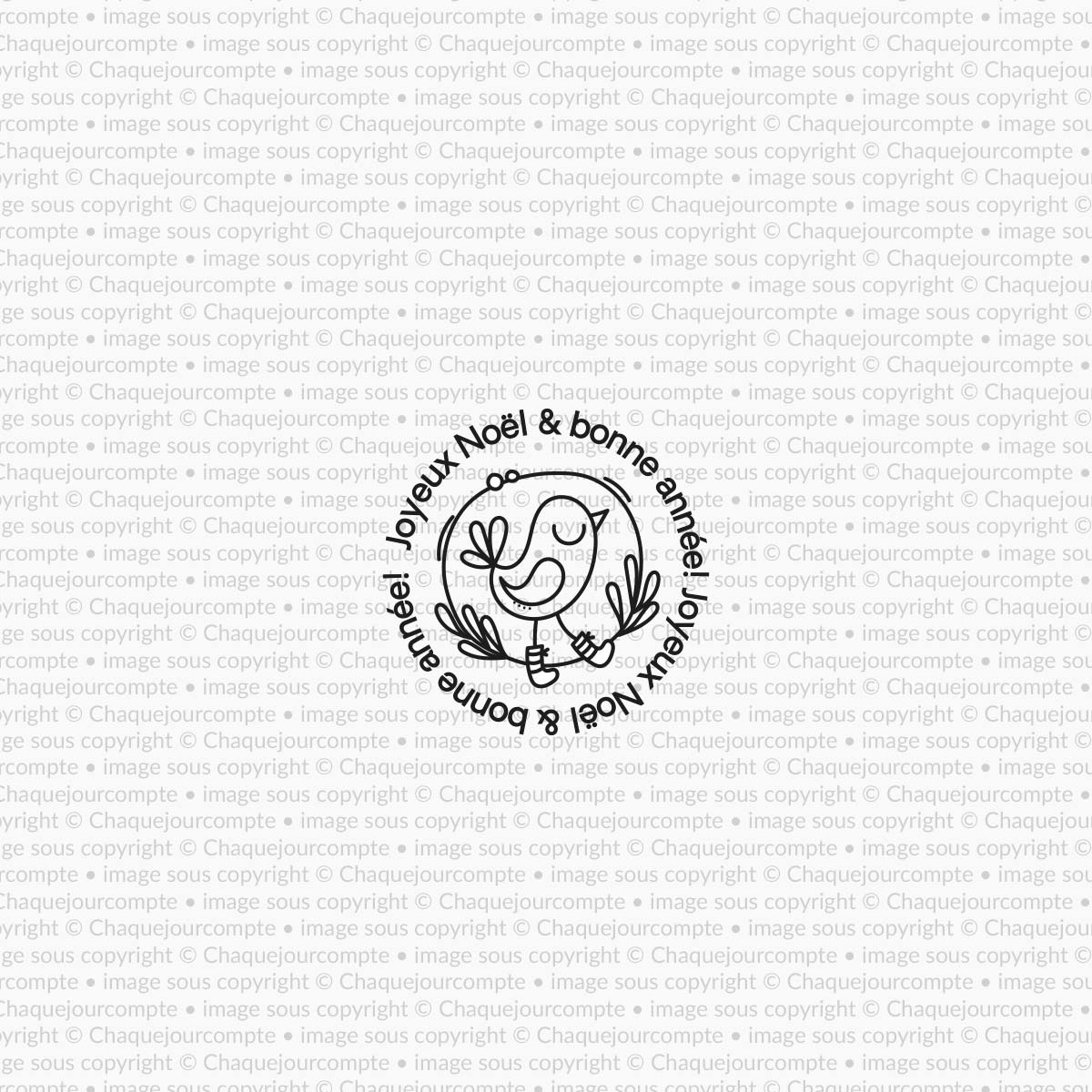 Petit oiseau dans le feuillage AVEC SOUHAITS - 1 étampe amovible