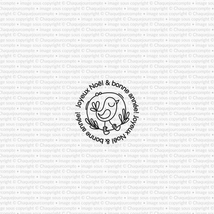 Petit oiseau dans le feuillage AVEC SOUHAITS - 1 étampe amovible