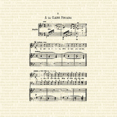 Partition musicale à la claire fontaine - 1 grande étampe