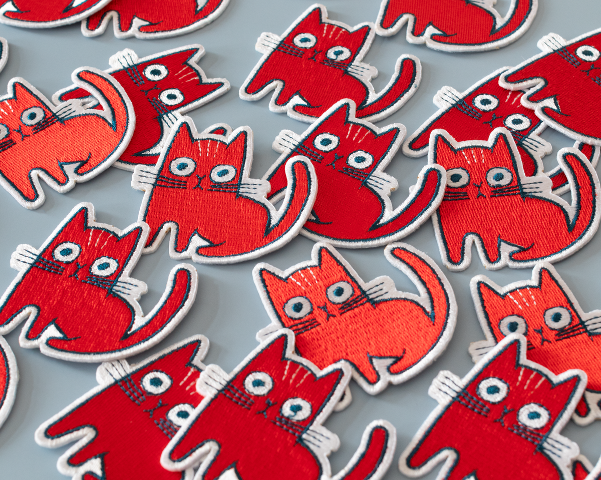 Écusson thermocollant Chat rouge