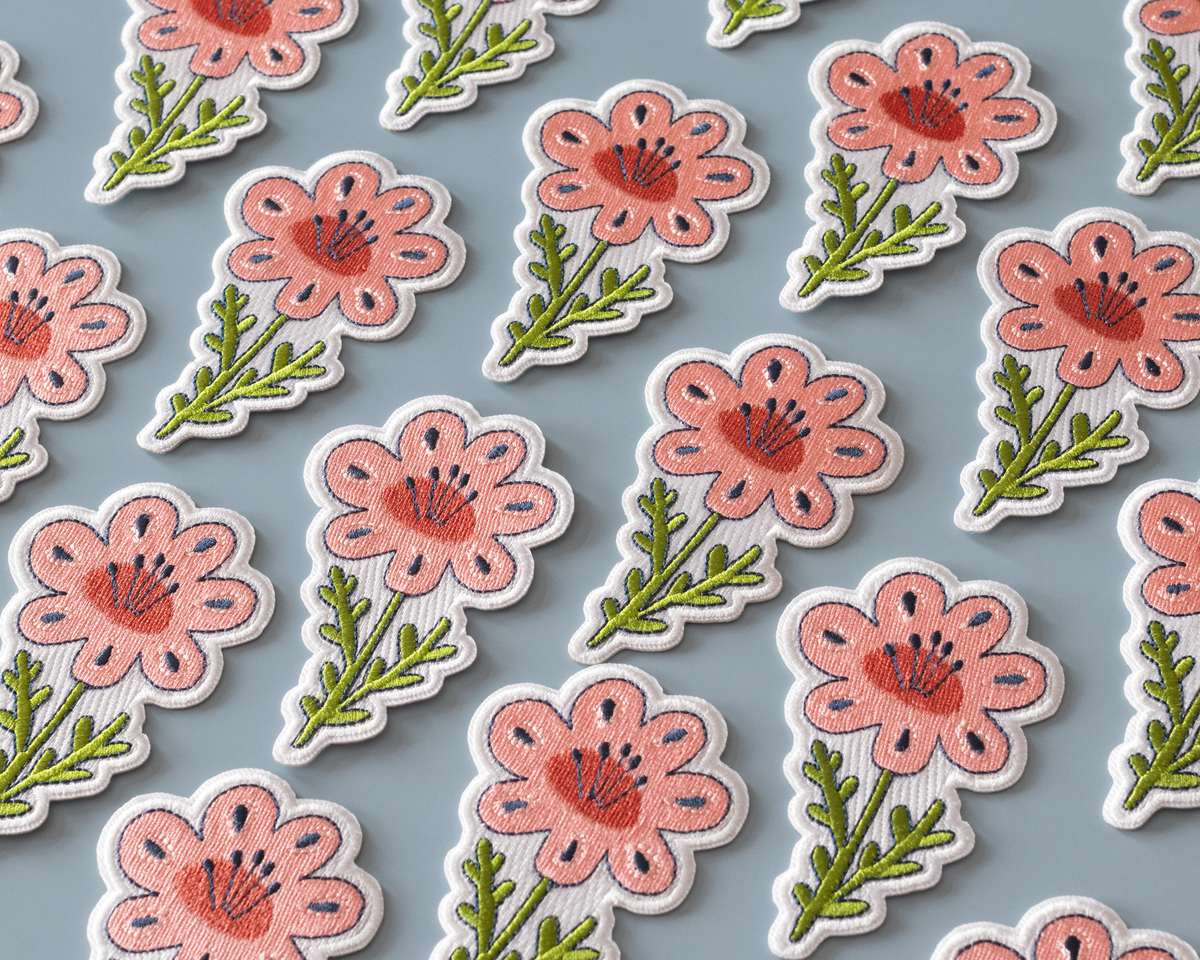 Écusson thermocollant Fleur Rose