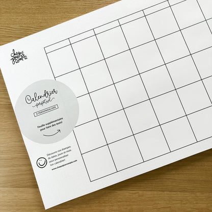 Calendrier grand format - perpétuel - vierge