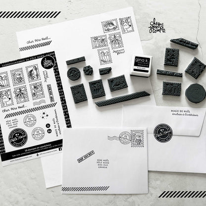 Correspondance du Pôle Nord - Ensemble de 18 étampes à découper