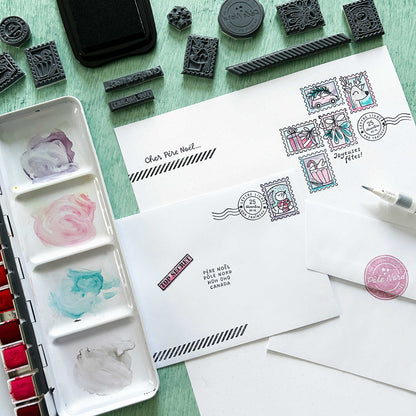 Correspondance du Pôle Nord - Ensemble de 18 étampes à découper