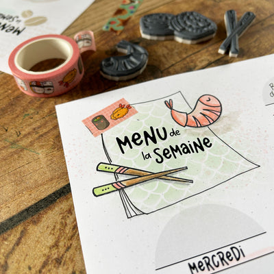 Table festive , Sushis - Ensemble de 6 étampes à découper
