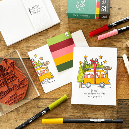 En route vers un temps des fêtes - 1 étampe grand format à découper