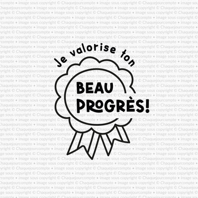 Beau progrès - Étampe amovible pour profs