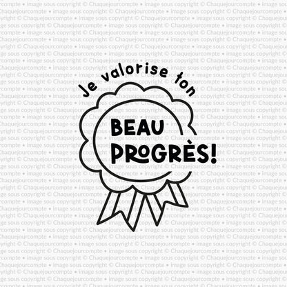 Beau progrès - Étampe amovible pour profs