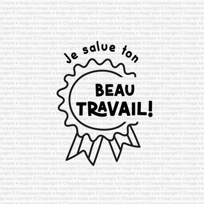 Beau travail - Étampe amovible pour profs