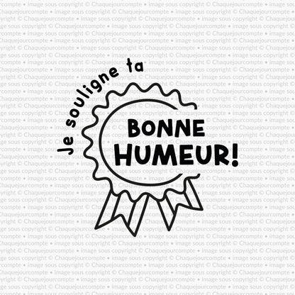 Bonne humeur - Étampe amovible pour profs