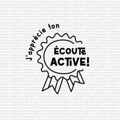Écoute active - Tampon autoencreur pour profs
