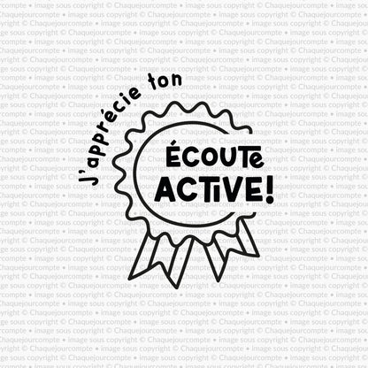 Écoute active - Tampon autoencreur pour profs