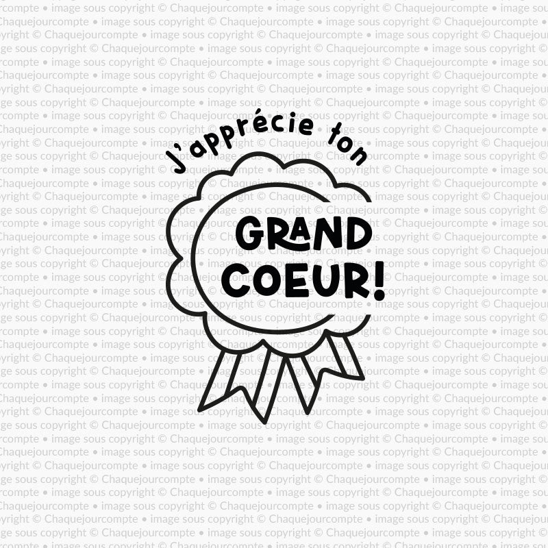 Grand coeur - Étampe amovible pour profs