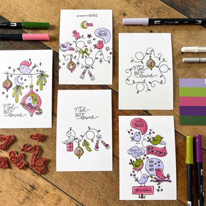Motifs d'hiver - Ensemble de 19 étampes à découper
