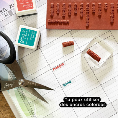 PRÉCOMMANDE - Combo matières scolaires et Vie étudiante - Ensemble de 65 étampes à découper