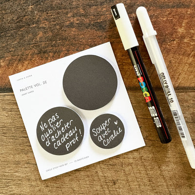 Notes adhésives noires - Trio de cercles
