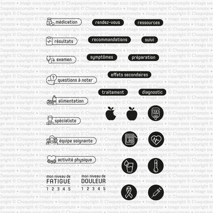 Santé physique - Ensemble de 28 étampes