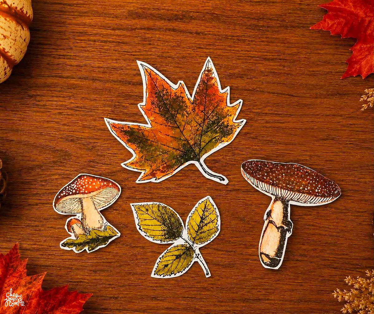 Art journal automne - Ensemble de 14 étampes à découper