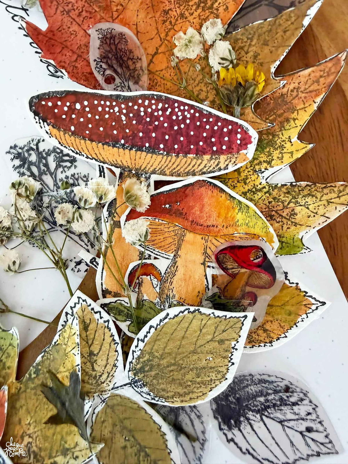 Art journal automne - Ensemble de 14 étampes à découper