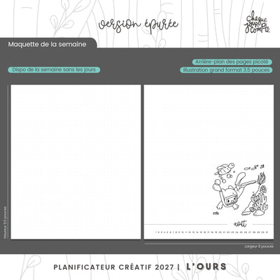 Planificateur créatif Épuré | OURS | Jan-Déc 2027