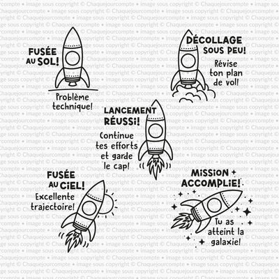 C'est un décollage! Ensemble de 5 étampes amovibles pour profs
