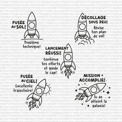 C'est un décollage! Ensemble de 5 étampes amovibles pour profs