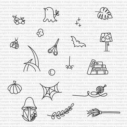 Motifs d'automne - Ensemble de 19 étampes à découper