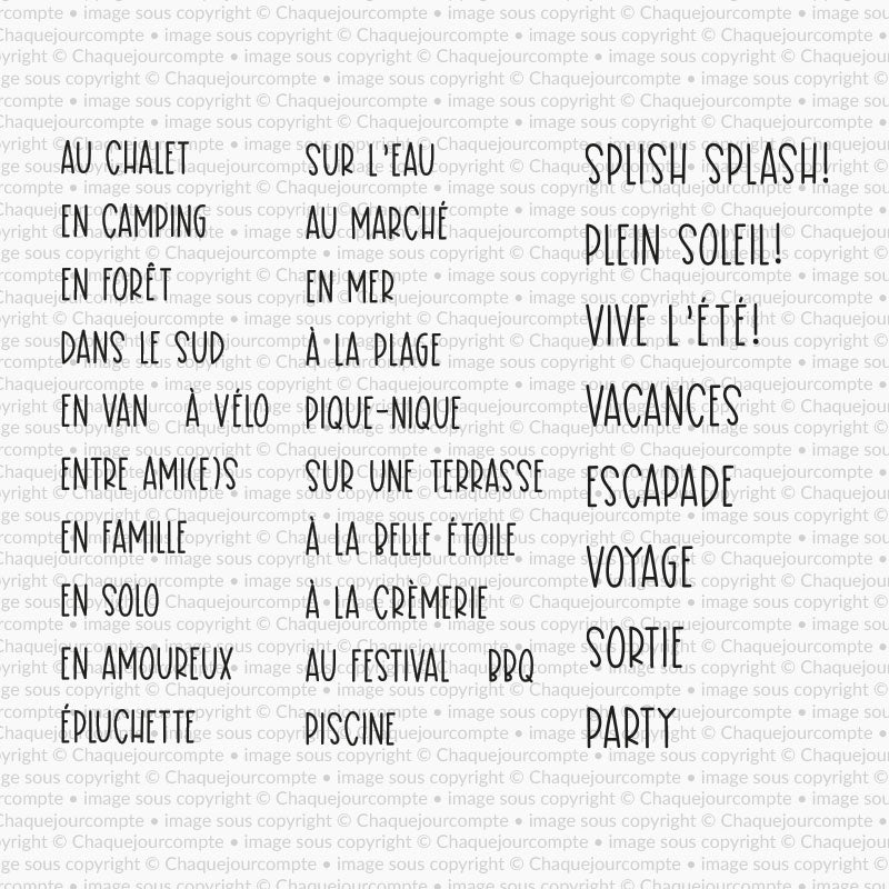 Activités estivales - Ensemble de 30 étampes à découper