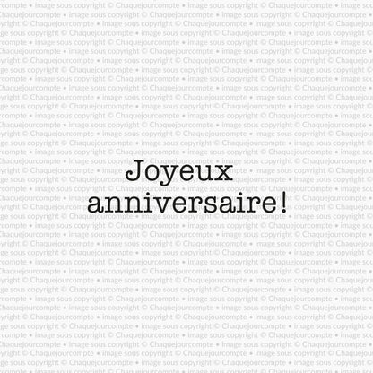 Joyeux anniversaire - dactylo - 1 étampe