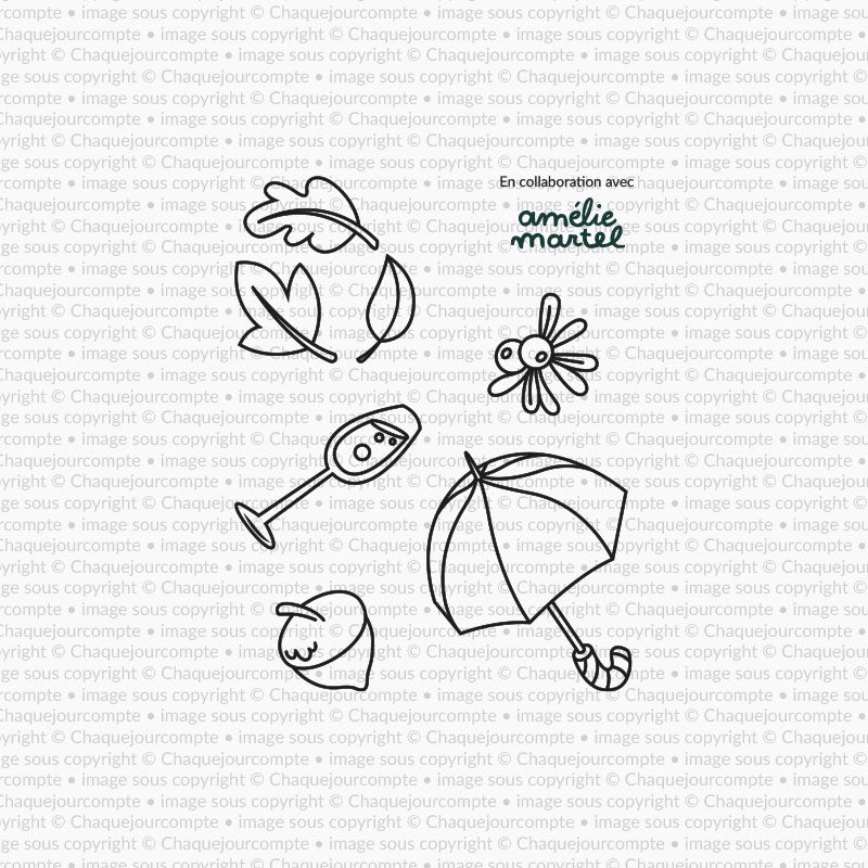 Novembre et décembre - Mini ensemble de 5 étampes à découper