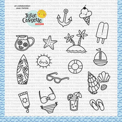 Splish splash par Julie Cossette - Ensemble de 16 étampes à découper