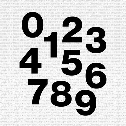 Ensemble d'étampes - Chiffres à Catherine!