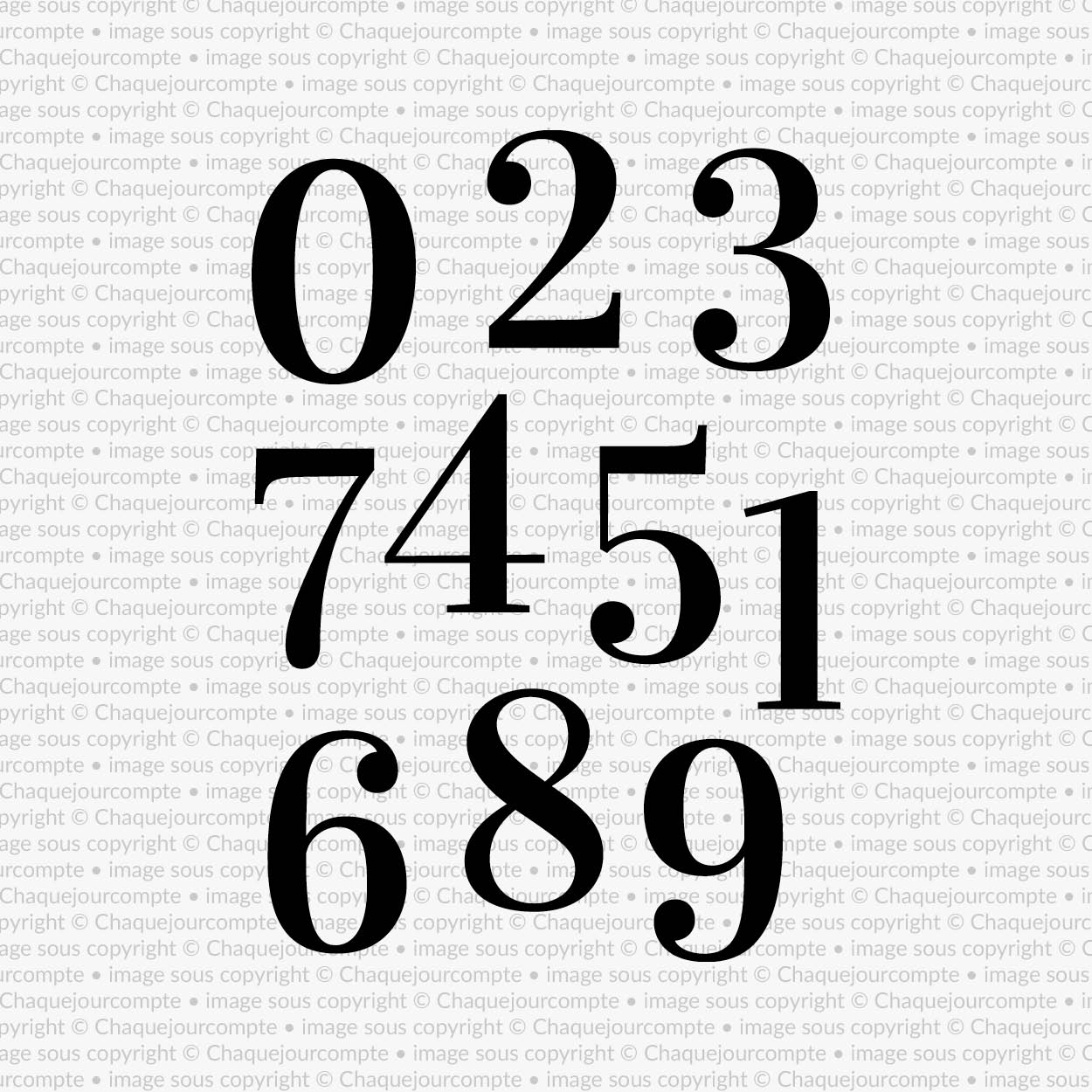 Chiffres romantiques - Ensemble de 10 étampes à découper