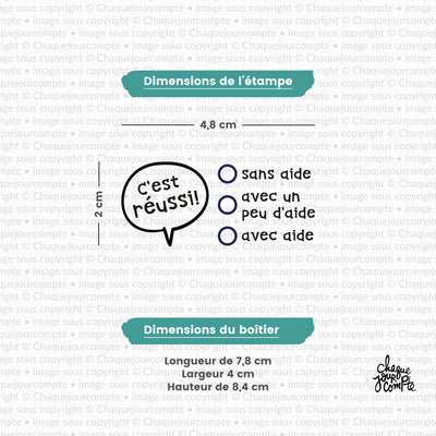 C'est réussi! - Tampon autoencreur pour profs