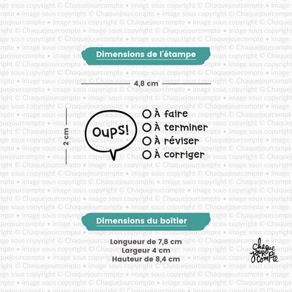 Oups! À... - Tampon autoencreur pour profs