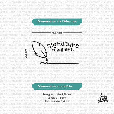 Signature du parent - Tampon autoencreur pour profs