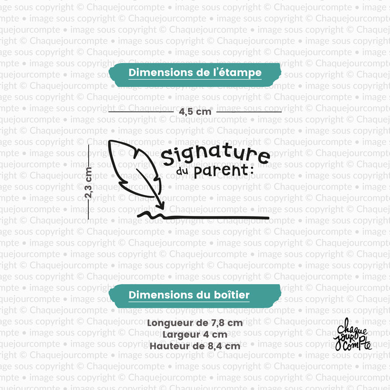 Signature du parent - Tampon autoencreur pour profs