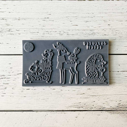 Joyeuses fêtes par Julie Cossette - Ensemble de 5 étampes à découper