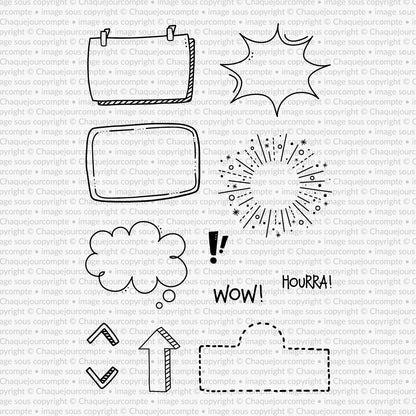 BD - Ensemble de 11 étampes à découper