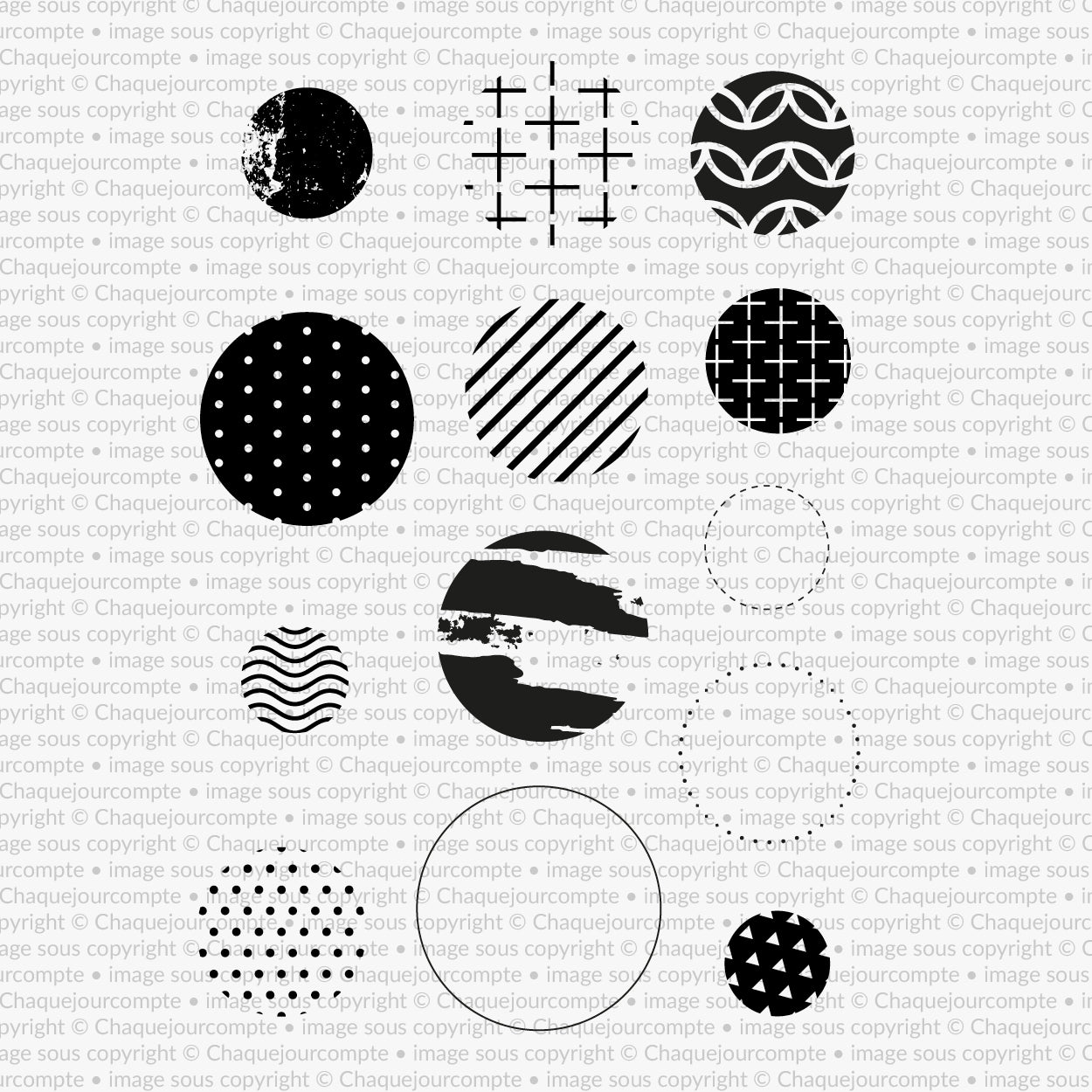 Cercles en folie - Ensemble de 13 étampes
